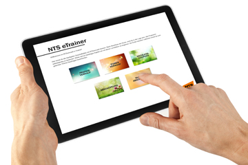 NTS eTrainer software running on tablet
