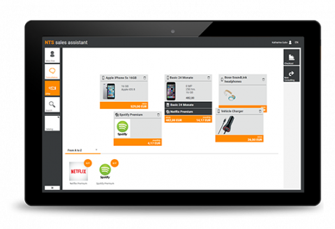 NTS sales assistant NTS sales assistant on a tablet