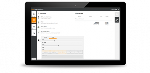 NTS sales assistant on a tablet