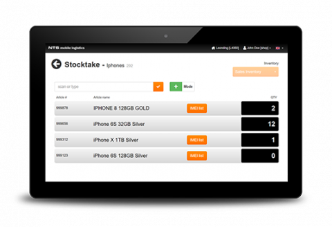 Stocktake Stocktake on a tablet