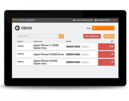 NTS mobile logistics running on tablet